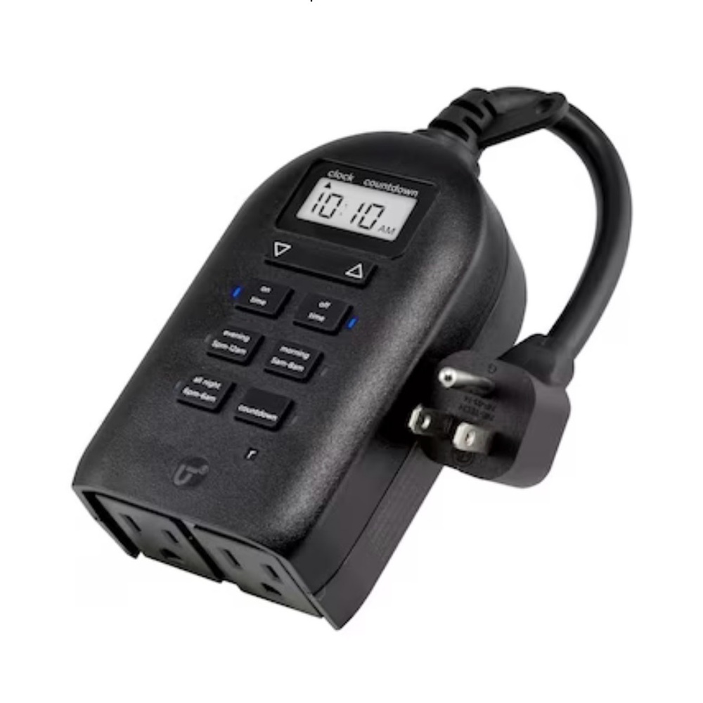 NEW [Sealed] 24-Hour Digital Timer Power Strip with Display | 2 Grounded Outlets